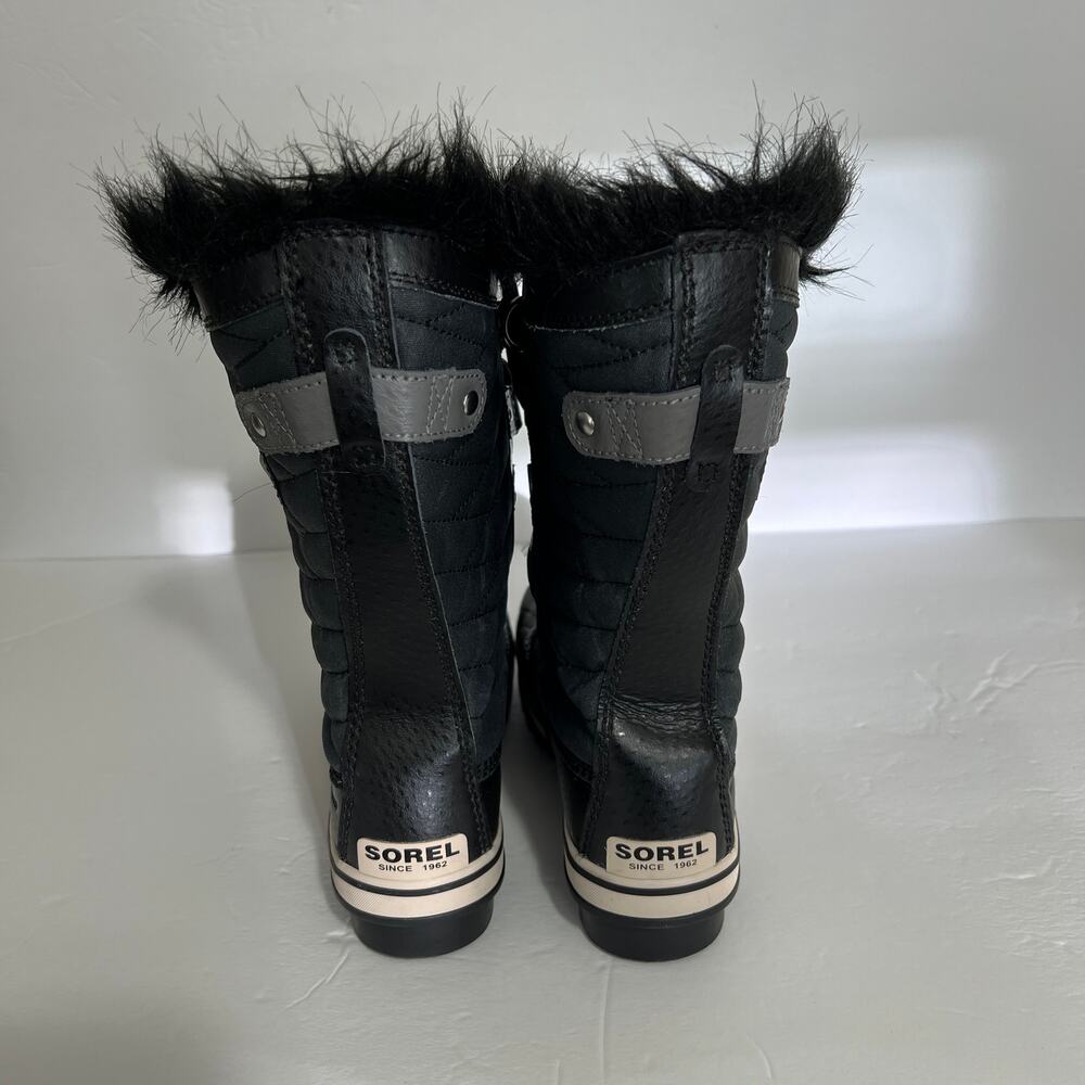 Sorel girls Faux Fur Tofino II Black Waterproof Winter Snow Boot Sz 4 - Picture 3 of 9